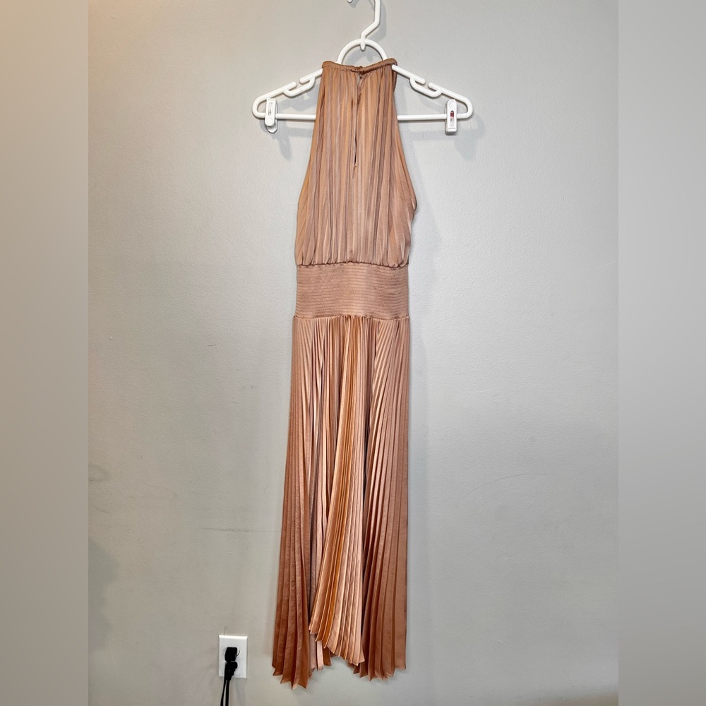 A.L.C Renzo II Satin Pleated In Bella Nude Dress Size 2/XS EUC - Picture 9 of 9